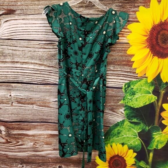 Forever green/ ⚫ silky feel dress large pre-owned - Picture 4 of 4